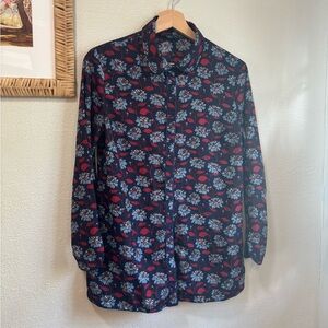Brooks Brothers Red and Black Floral blouse